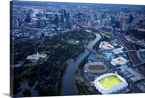 Australlian Open Tennis Venues, Melbourne Park - Aerial Photograph Wall ...