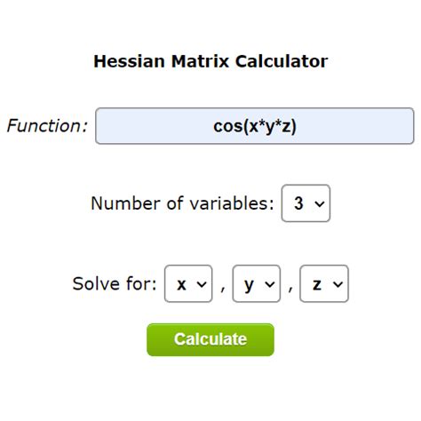 Hessian Matrix Calculator | Calculate Hessian matrix online