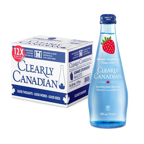 Clearly Canadian Summer Strawberry Sparkling Spring Water Beverage, Natural & Carbonated ...