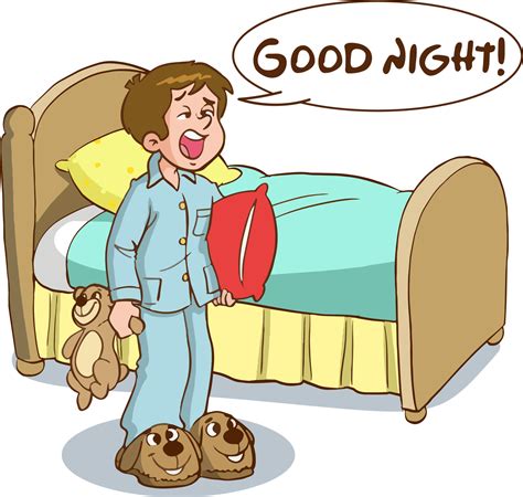 sleepy yawning kids and parents good night cartoon vector 21081227 Vector Art at Vecteezy