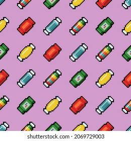 Candy Pixel Art Seamless Pattern Illustration Stock Vector (Royalty Free) 2069729003 | Shutterstock