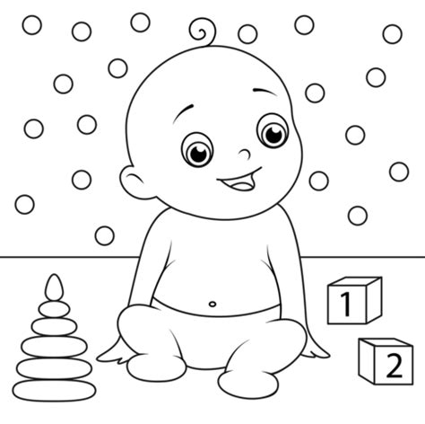 Cute Baby coloring page | Free Printable Coloring Pages