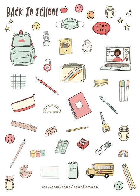 School Supplies Haul Stickers Stationery Stickers Back to - Etsy