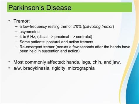 Differential diagnosis of tremors