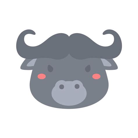 Wild buffalo vector. cute animal face design for kids 13155970 Vector ...