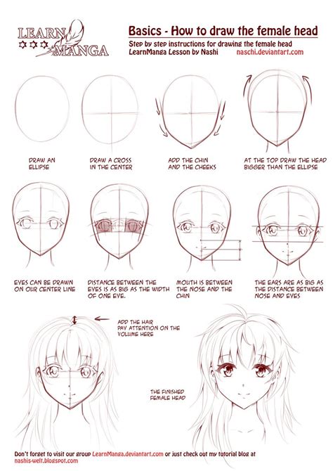 Learn Manga: How to draw the female head by Naschi.deviantart.com on @deviantART | Manga drawing ...