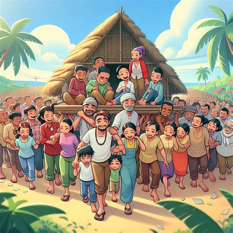 Heartwarming Bayanihan Cartoon: Filipinoes United in Community Spirit ...