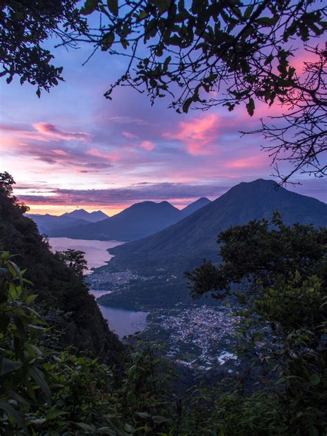 Lake Atitlán, Solola, Guatemala - Hiking up near the peak at the Indian Nose in Lake Atitlan ...