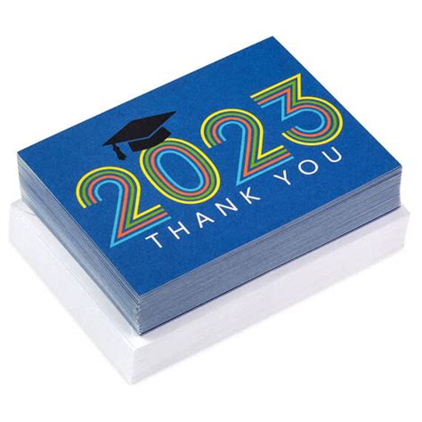 2023 Striped Lettering Blank Graduation Thank-You Notes, Pack of 40 - Note Cards & Stationery ...