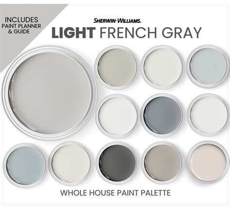 Light French Gray Color Palette Top Sherwin Williams Gray - Etsy Canada