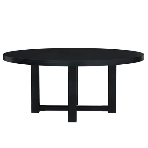Evanston Rustic Solid Wood Black Round Dining Table For 6