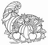 Printable Cornucopia Coloring Page  And Enjoyable Learning sketch template