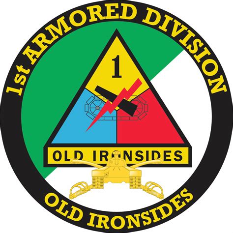 1st Armored Division with Armor Insignia Decal