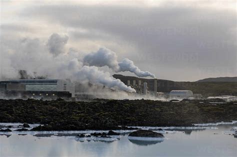 Geothermal power plant, Blue Lagoon, Grindavik, Iceland, Polar Regions ...