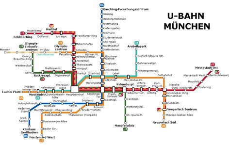 Ubahn μόναχο χάρτης - Ubahn χάρτη μόναχο (Βαυαρία - Γερμανία)