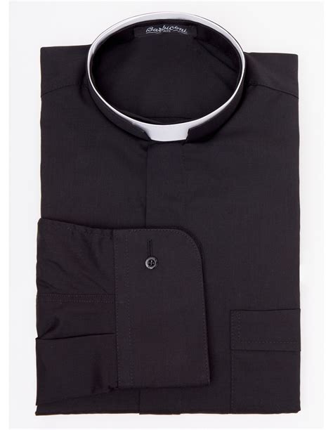 Long Sleeve Clergy Shirt | Roman Collar | Poly-Cotton| Barbiconi ...