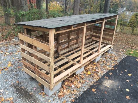 Easy as can be. Wood storage w pallets. Will hold almost two chords of ...