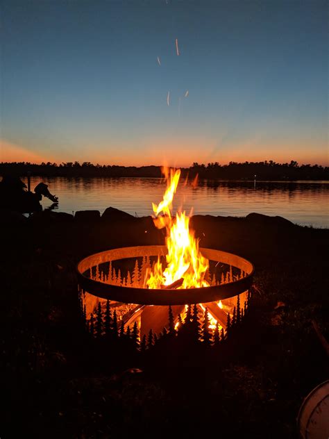 ITAP of a campfire by a waterfront sunset : r/itookapicture