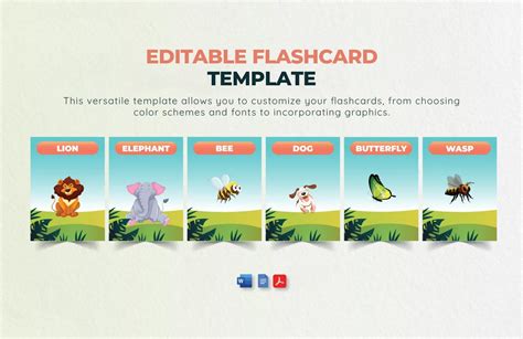 Free Editable Flash Card Templates in Microsoft Word to Download