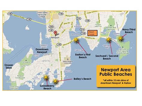 Map of beaches. | Rhode island vacation, Newport rhode island, Newport