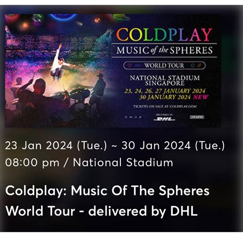 Coldplay Tickets - 23rd Jan (Standing), Tickets & Vouchers, Event ...