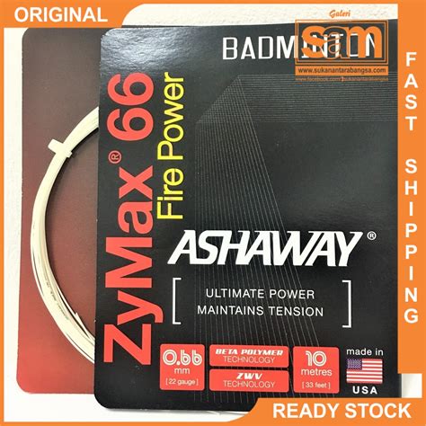 Ashaway Zymax 66 Fire Power Badminton String | Shopee Philippines