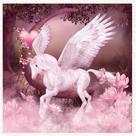 Unicorn. Winged Unicorn Fantasy Art Fabric Craft Panels in - Etsy