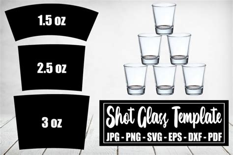 Shot Glass Template SVG Bundle, Shot Glass Wrapper PNG