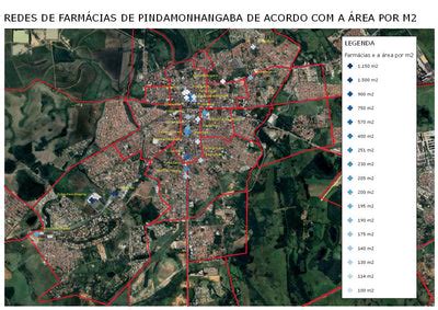 Farmácias de acordo com a metragem Pindamonhangaba map by Vale Geomarketing - Avenza Maps