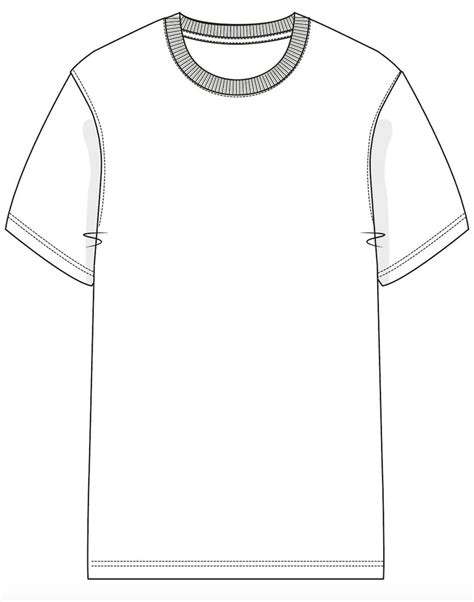 T-shirt SVG Vector CAD Mens Tshirt Technical Drawing, Flat Sketch, for Adobe Illustrator - Etsy