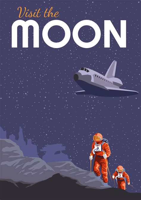 Experience Moon Travel Poster 259319 Vector Art at Vecteezy