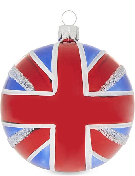 HANGING ORNAMENT Union jack glitter bauble 8cm | Christmas bulbs, Christmas ornaments, Hanging ...