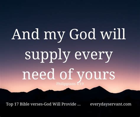 Top 17 Bible Verses-God Will Provide - Everyday Servant