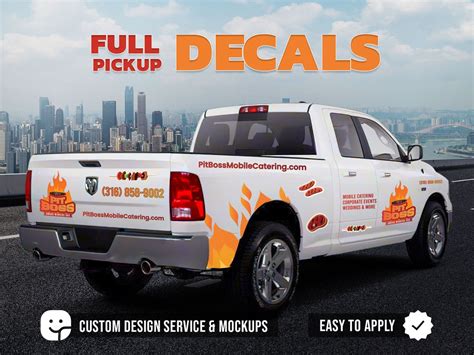 Full Truck Custom Decals, Pickup Truck, Both Sides & Tailgate, Custom ...