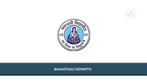 Banasthali Vidyapith Applications are invited from eligible candidates ...