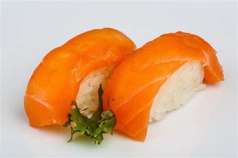 Sushi salmon view 12878063 Stock Photo at Vecteezy