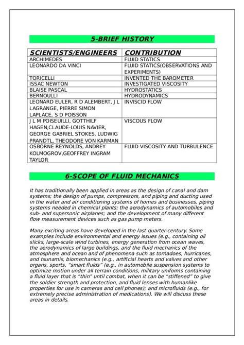 Applications of fluid mechanics