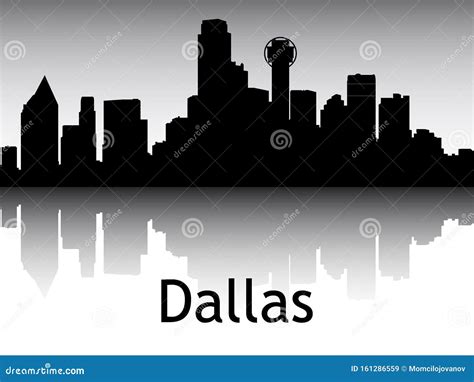 Silhouette Skyline Panorama of Dallas Texas Stock Vector - Illustration of atlanta, guayaquil ...