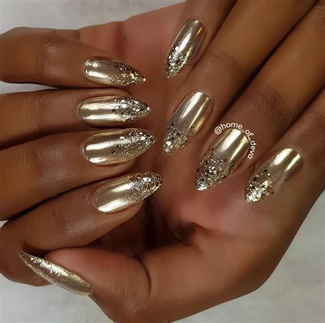 Nails, Nails, Nails | Gold chrome nails, Gold nails, Gold nail designs