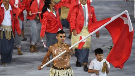 Pita Taufatofua: Tonga's famous flag bearer makes Winter Olympics debut - CNN Tongan Flag ...