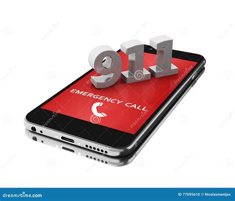 3d Smartphone With Emergency Call. Stock Illustration - Illustration of help, danger: 77095610