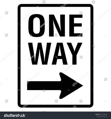 One Way Road Sign Black White Stock Vector (Royalty Free) 1671443260 | Shutterstock