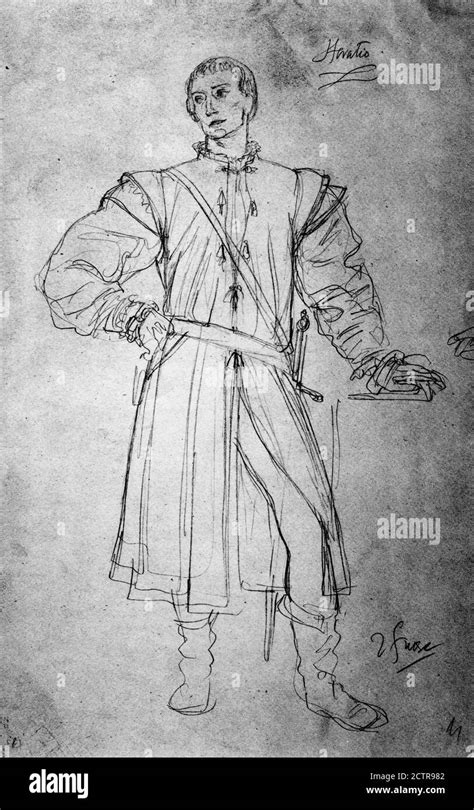 Costume Design by ROGER FURSE for NORMAN WOOLAND as Horatio in HAMLET 1948 director LAURENCE ...