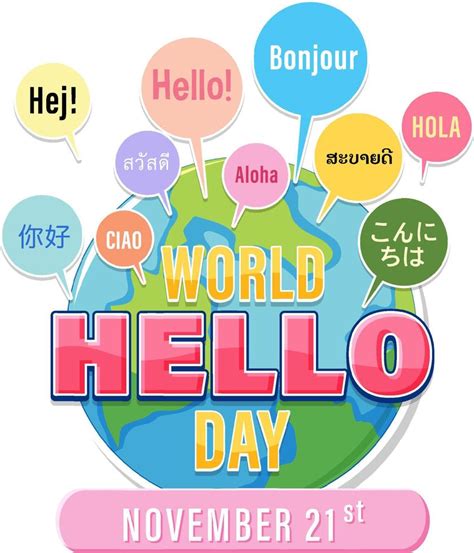 World hello day poster design 12744461 Vector Art at Vecteezy