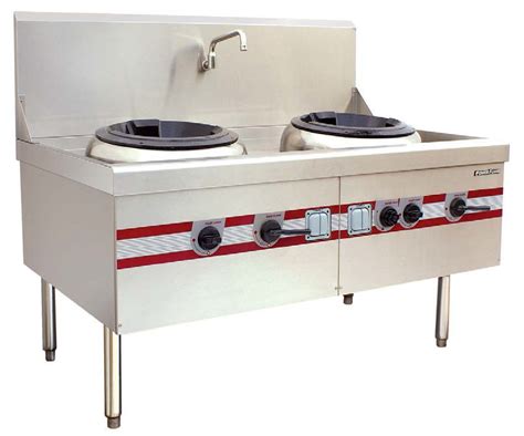 Air Blast Type Wok Range Double Burner Cooking Stove 1500 x 910 x (810+back) mm