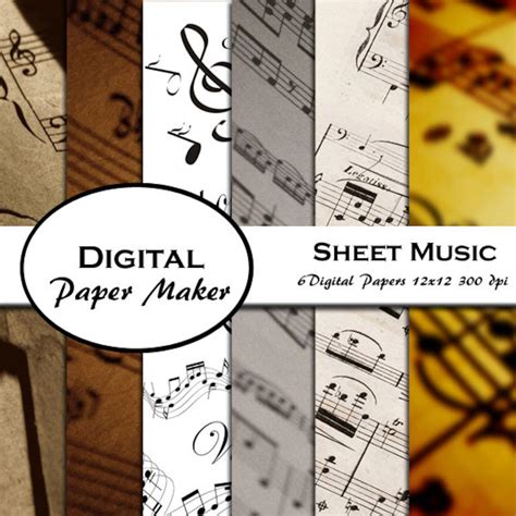 Sheet Music Digital Paper. Sheet Music Digital Designs for Scrap ...