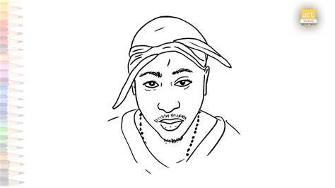 Tupac Shakur drawing | American rapper drawing easy | How to draw Tupac ...