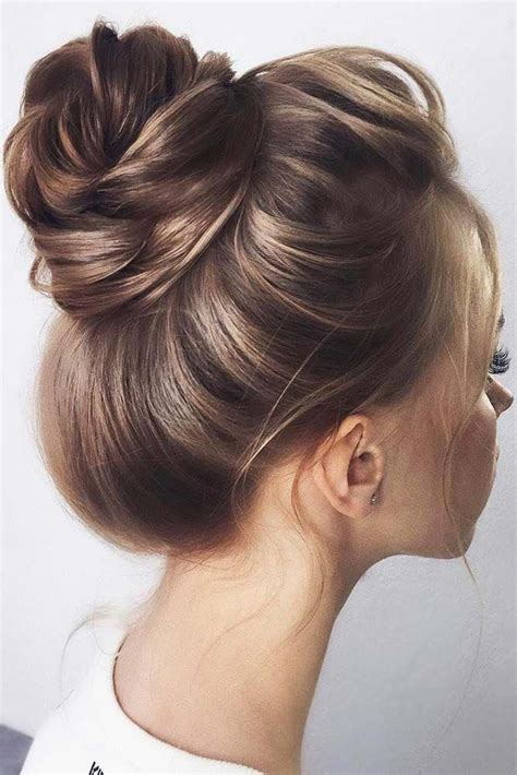 Simple High Brown Buns #updo #buns ️ See our collection of elegant prom ...