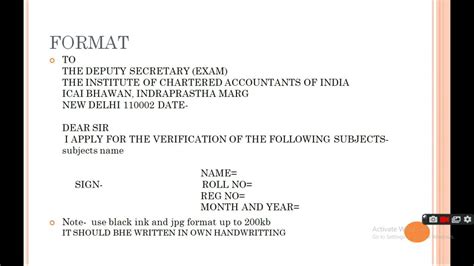 Hand written application format for verification for ca students ! ICAI ...