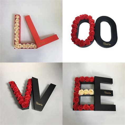 Cardboard Paper Alphabet Shape Boxes / Letter Shaped Gift Box For Flower Packaging - Buy Flower ...